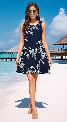 Image of WEACZZY Women Summer Casual Swing T Shirt Dresses Beach Cover up Loose Dress