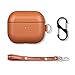 Produktbild Fooyin Handgefertigtes Serie Leather Case für AirPods 4, Leder Hülle kompatibel mit Apple AirPods 4, AirPods 4 Ledercase (komplett umhüllendes mit Vollnarbenleder), Hellbraun