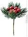 OLYPHAN Red Berry Pine Cone Picks, Faux Evergreen Wreath Picks with Pinecones and Spruce Branches. Christmas Crafts & Winter Berries. Holly Berries Stem Pick Holiday Decorations DIY Ornaments
