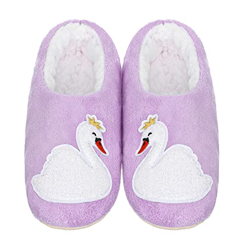Image of ZYZX Cute Animal Slipper Socks with Grips,Cozy House Slippers for Women | Adult Winter Warm Knit Cozy Soft Safe Non Slip Fleece-lined Fluffy Plush Fuzzy Socks Indoor,Easy to Wash,Funny Gifts