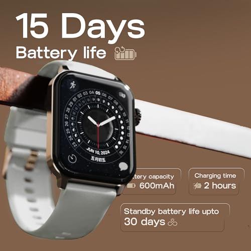 Image of GOBOULT Drift2 Smart Watch 1.83'' HD Display,15 Days Battery Life, 150+Watchfaces, 500 Nits Brightness, AI Voice Assistant, SpO2 Monitoring (Carbon Black) (Storm Grey)