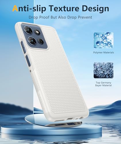 Image of FNTCASE for Moto G 2026 /2025 Case: Moto G Play 2026 /Moto G Power 2025 Case Dual Layer Military Protective Heavy Duty Cell Phone Cover with Screen Protector Shockproof Rugged Non Slip Textured (White)