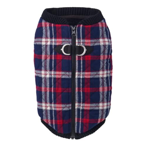 Image of Gooby Fashion Vest Check Dog Jacket, White Check, Small