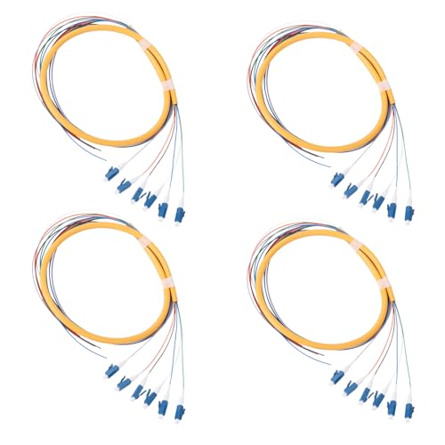 fyboptwu 6-Strand LC OS2 Singlemode Pigtail 1.2m, 4-Pack
