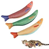 KCTOAMZ 3 Piezas Juguetes para Gatos con Hierba Gatera - Pez Suave y Duradero con Sonido, Juguetes Interactivos para...