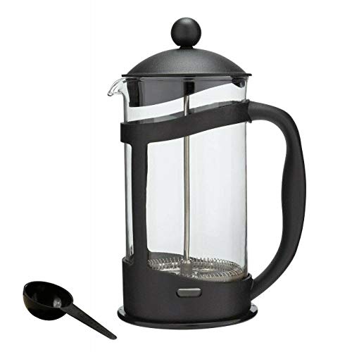 1 Litre Black Plastic Cafetiere French Press Pot (Makes 8 Cups) - Single Pot