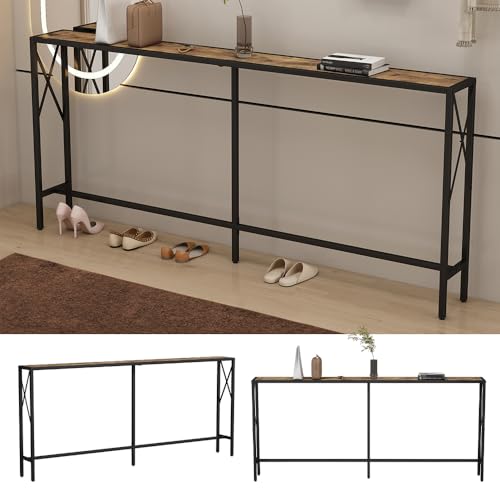 Vicco Konsolentisch Lima, Eiche rustikal, 174 x 77 cm, mit offenem Ablagefach zur Nutzung als Arbeits- oder Schminktisch