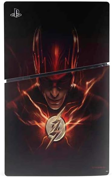 Skinit Decal Gaming Skin Compatible with PS5 Slim Disk Console - Officially Licensed DC Comics The Flash Movie: The Flash Poster Design