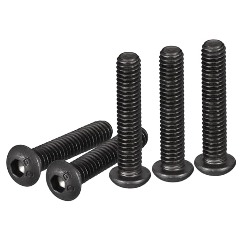 DTGN 5/16-18x2" Button Head Socket Cap Screws, 10Pack, Good for Machine, Carbon Steel Black Oxide
