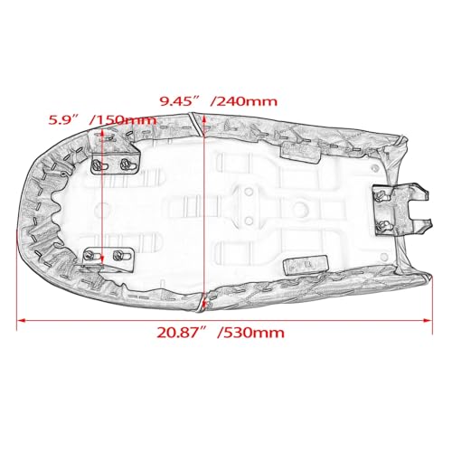 Asiento de motocicleta plano con acolchado impermeable para CB550 y CL450 3
