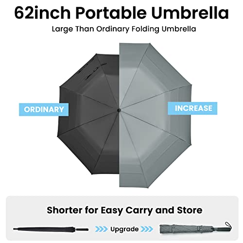 Prospo 62 Inch Portable Golf Umbrella Oversize Automatic Open Stick Umbrella, Extra Large Double Canopy Vented Windproof Waterproof Umbrella For Rain #TOP1