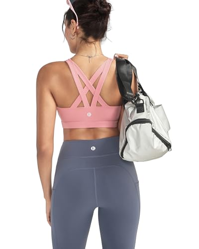 Image of RUNNING GIRL Sports Bras for Women,Padded Strappy Sports Bras Criss-Cross Back Medium Support Sports Bras with Removable Cups