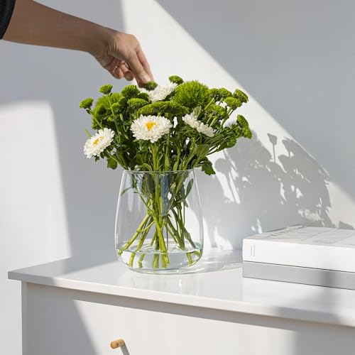 Vase Zinnia verre transparent 22,7 cm fait main - Trend Glass