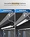 Sunco Motion Sensor 4ft LED Shop Light, Garage Lights Ceiling LED Plug in Fixtures, 40W, 5000K Daylight, Frosted, Motion Activated, Linkable Suspension Mount, ETL 4 Pack