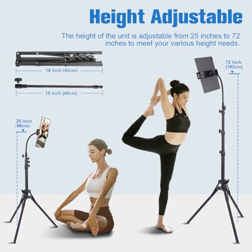 Lusweimi Adjustable iPad Tripod Stand, 72