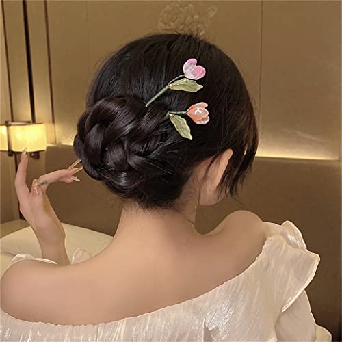 Horquilla de tulipán pequeña accesorio cabello mujer estilo antiguo 2
