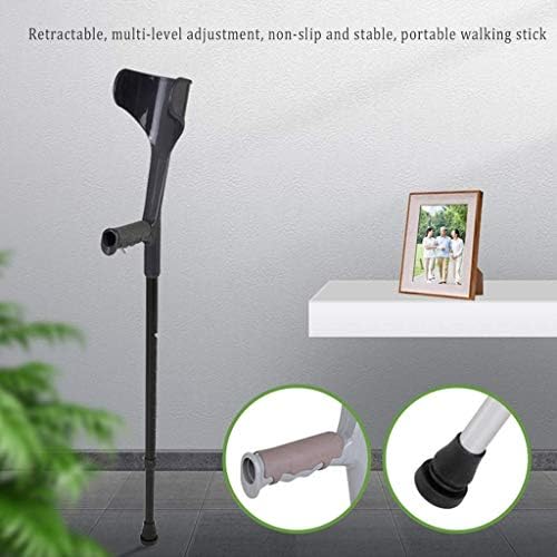 Adults Assistance Forearm Crutches, with Comfy Handle Aluminum Alloy Forearm Walking,Ergonomic Shock-Absorbing Walking Stick,Lightweight 10 Files Adjustable,B,2 Units