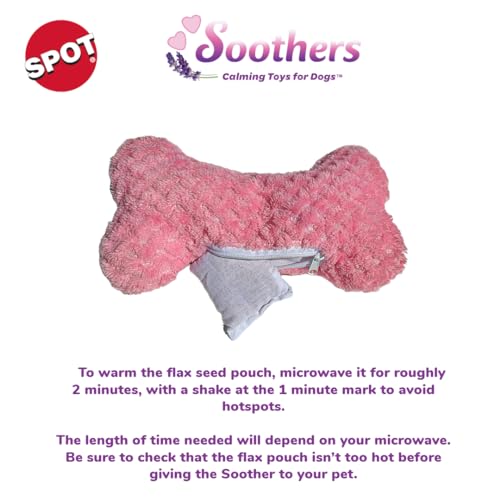 SPOT Soothers Warm Hug Bone - Calming Plush Dog Toy with Lavender Scented Beads, Removable Squeaker, Microwavable Warming Pouch, Separation Anxiety Relief, for Small to Medium Dogs and Puppies, 9in - Thumbnail 4