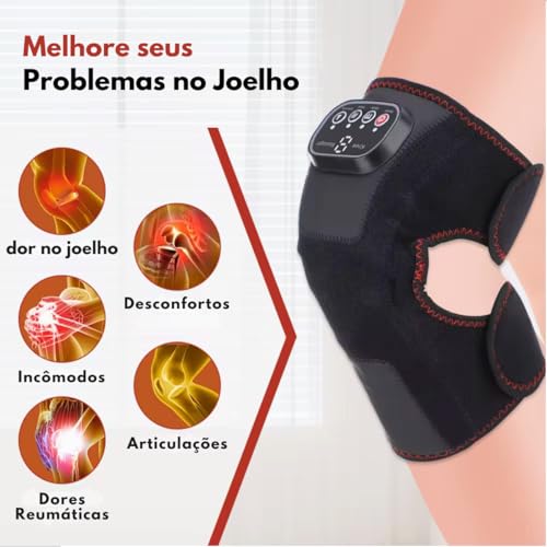 Joelheira Massageadora Portátil com Aquecimento, Vibração Alívio Rápido para Dores e Fadiga Temperat