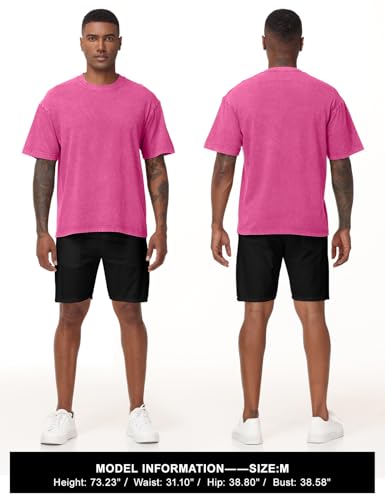 Image of Eiscntd Mens Oversized T-Shirts Heavyweight Cotton Vintage Unisex Baggy Tee