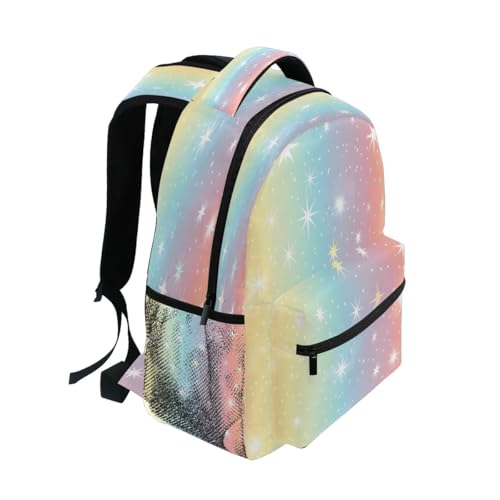 White Glitter Rainbow Stripes Pattern Kids Backpack for Boys Girls Backpacks Student Backpack Big For Elementary School Shoulder Bag Bookbag2
