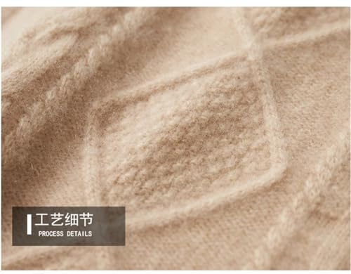 Rfmfkkg Men's Solid Woolen Sweater High Round Neck Thick Pullover Business Casual Knitting Bottom3