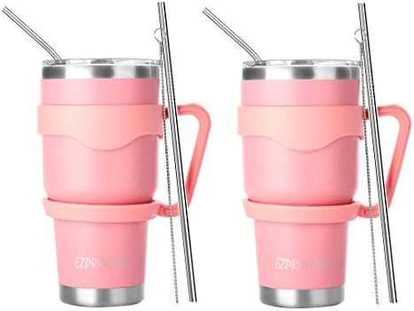 Ezprogear 1180ml (40 oz) Stainless Steel Coffee Tumbler Double Wall Vacuum Insulated Beer Mug Water Cup with Handle (40 oz, Stainless Steel)