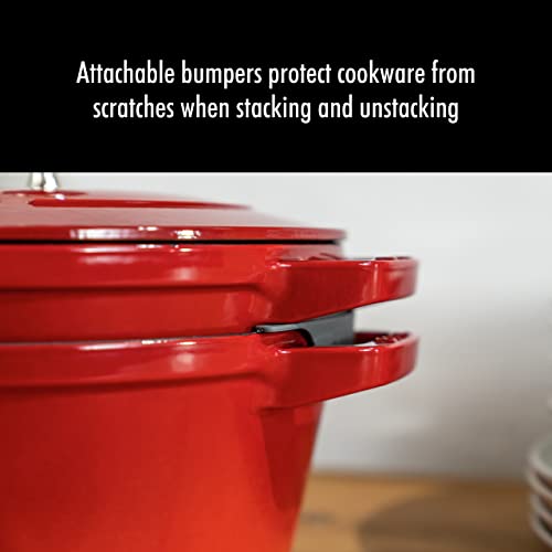 STAUB Cast Iron Set 4-pc, Stackable Space-Saving Cookware Set, Dutch ...