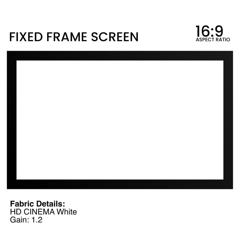 Image of BIG VUE 135 inch Fixed Frame Projector Screen HD Cinema White Fabric, 16:9 Aspect Ratio, 4K UHD & Active 3D Ready, 160 Wide Viewing Angle Projection for Home Theatre, Office, Boardroom & Gaming