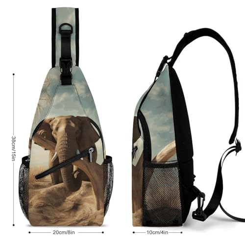Bolso tipo sling Resting Elephant para hombro y pecho miniatura 2