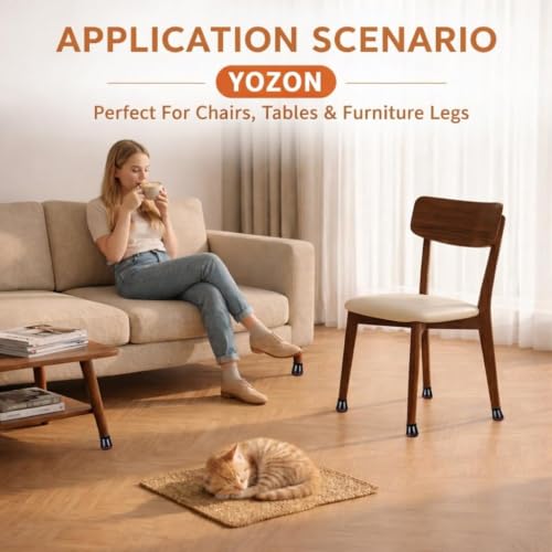 Image of YOZON Chair Leg Floor Protectors Felt Silicone Caps Strengthen Bottom