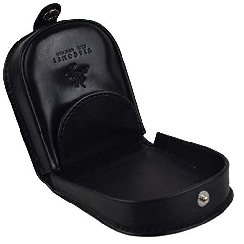 Preisvergleich Produktbild Visconti Klassische gekennzeichnete Ledermünztasche für Herren aus der Monza-Kollektion, inklusive Geschenkbox Schwarz
