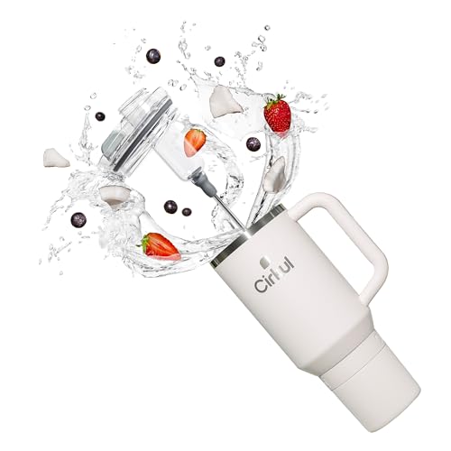 Image of Cirkul 40oz. Pearl Stainless Steel Tumbler with Handle, All-Day StrawSip, Double-Wall Insulated
