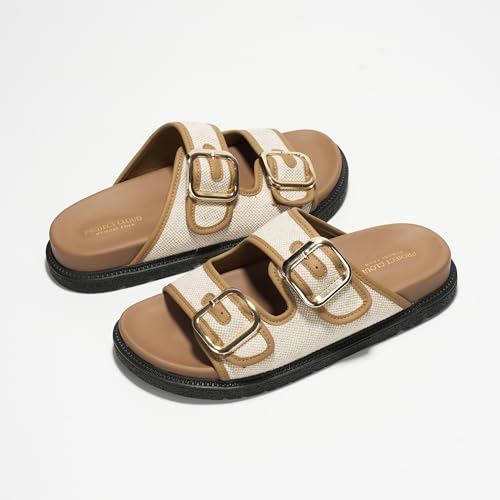 Project Cloud Platform Summer Sandals for Women 2025 - Comfortable and Adjustable Straps Summer Slides with Memory Foam Insole - Non-Slip Casual Womens Sandals