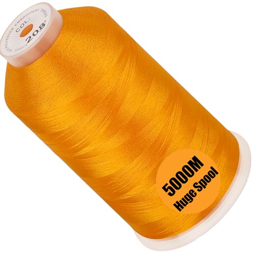 Image of New brothread - Single Huge Spool 5000M Each Polyester Embroidery Machine Thread 40WT for Commercial and Domestic Machines - Orange