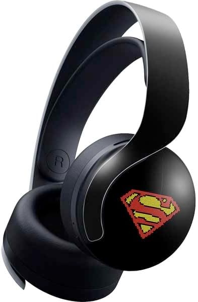 Skinit Decal Gaming Skin Compatible with Pulse 3D Wireless Headset for PS5 - Officially Licensed DC Comics Superman Logo Background Pattern Design