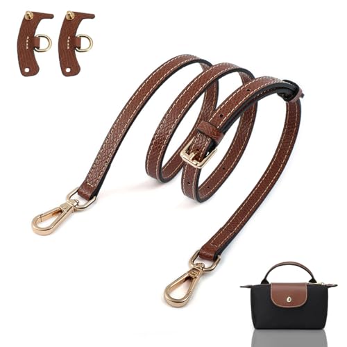 Proxima Direct Strap for Longchamp Mini Bag Le Pliage Brown Gold