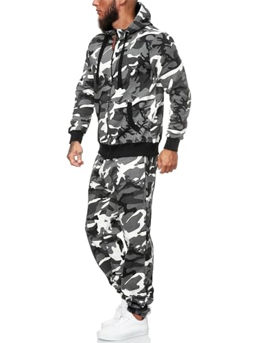 Men's Hooded Tracksuit 2 Pieces Set Zip up Fleece Sweatsuit Casual Outdoor Sports Jogging Suits Set3