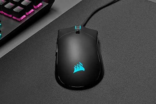Corsair SABRE RGB PRO CHAMPION SERIES Gaming Mouse (Ergonomic Shape for Esports and Competitive Play, Ultra-Lightweight 74g, Flexible Paracord Cable, CORSAIR QUICKSTRIKE Buttons with Zero Gap) Black