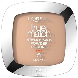 L’Oreal Paris True Match Super Blendable Oil Free Powder Foundation, N4 Light Medium, 0.33 oz, Packaging May Vary