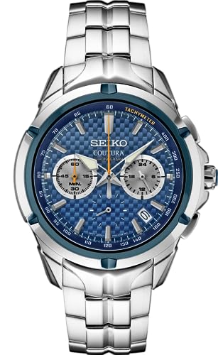 SEIKO Coutura Stainless Steel Blue Chronograph Watch SSB431