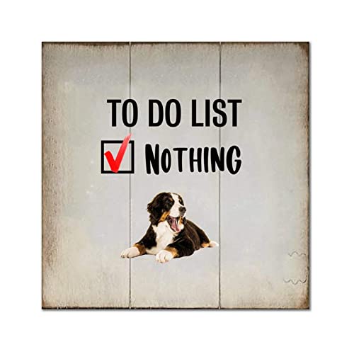 Plaque bois To Do List Nothing pour habiller un mur vide avec humour