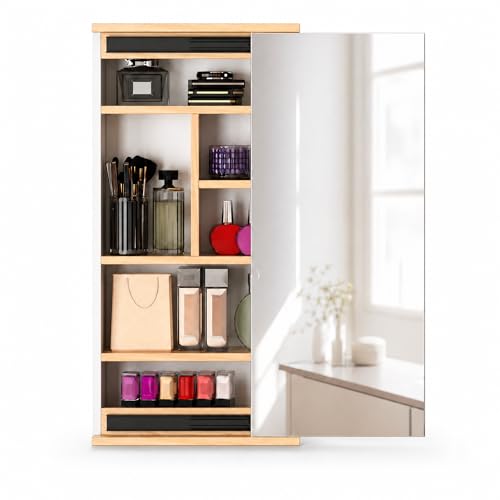 Kikbo Wall Mounted Bathroom Mirror Cabinet with Sliding Door, Waterproof