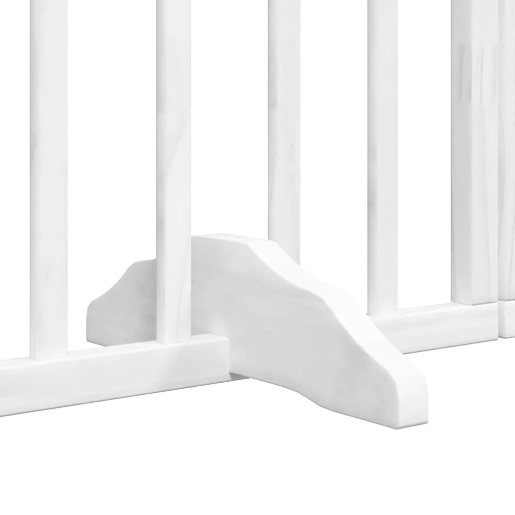 Homgoday Barrera para Perros,Barrera de Seguridad para Perros Mascotas,para Escaleras y Puertas Puerta de Perros Plegable 12 Paneles Madera álamo Blanca 600 cm