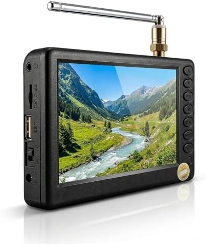 Mini tv portátil de alta definição, tv lcd com som de baixo e tomada Mini tv portátil de alta definição, tv lcd com som de baixo e tomada