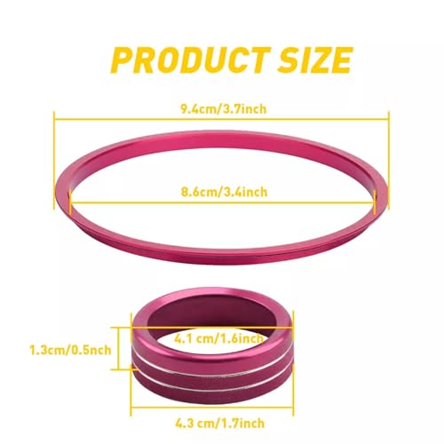 Image of AC Knob Covers and Vent Trim Rings for Toyota Tacoma (2016-2023), Pink Interior Upgrade Kit, 8-Piece Set