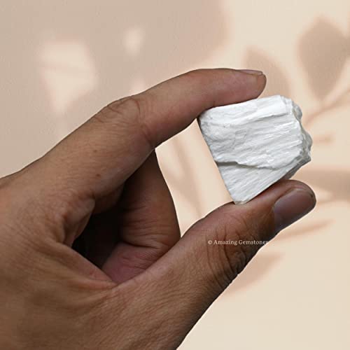 Image of Amazing Gemstone 2 Pieces Scolecite Raw Crystals and Healing Stones, Natural Rocks for Tumbling and DIY Raw Stones and Crystals