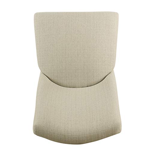 Image of HomePop Modern Curved Back Dining Chair - Cream Textured Linen (Single Pack)
