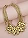 JKJF African Bib Choker Necklaces Earring Sets Chunky Tribal Style Statement Necklace African Layered Collar Necklace for Women - Gold