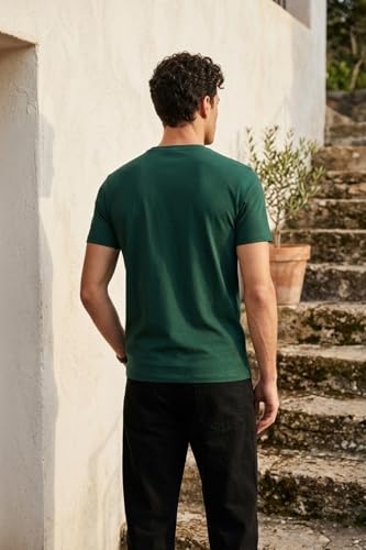 Image of Louis Philippe Men's Slim Fit Signature Graphic Print Premium Breathable Cotton, All Day Comfort Half Sleeve Crew Neck Tshirt